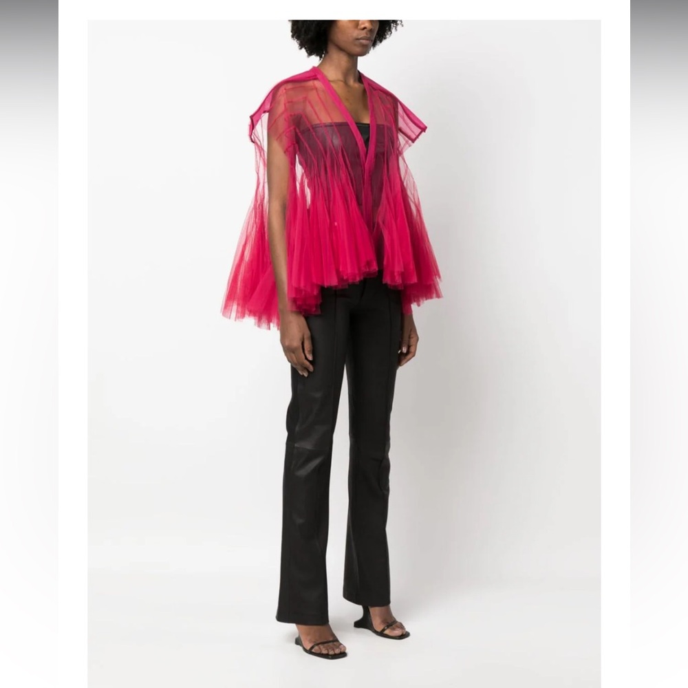 Rick Owens Cyanea Tulle Blouse Fuscia OS